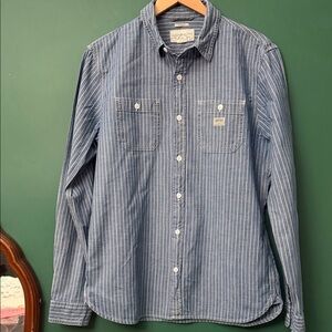 Blue Striped Button-Down Shirt